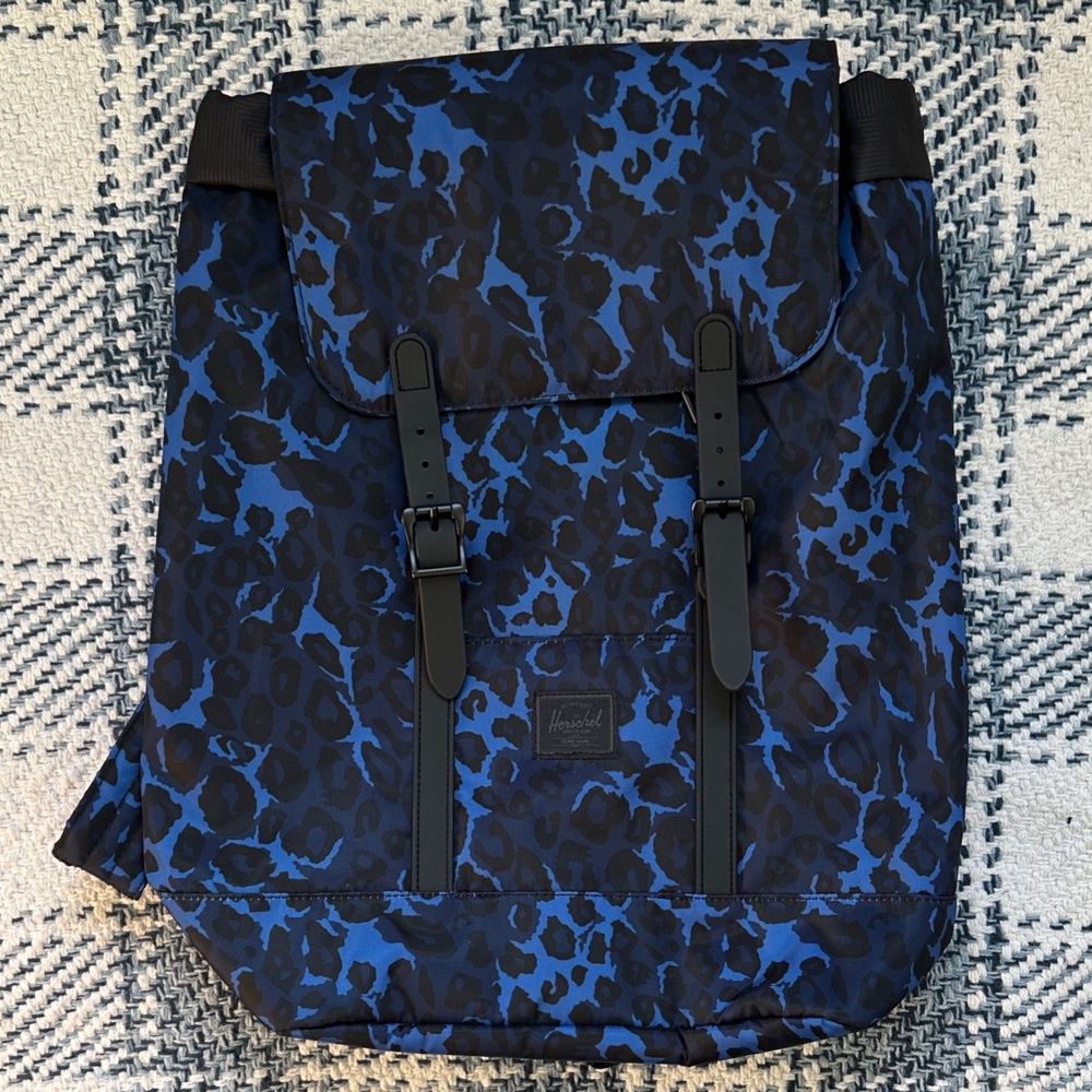 Herschel Supply Company Cheetah Print Backpack in Blue and Black